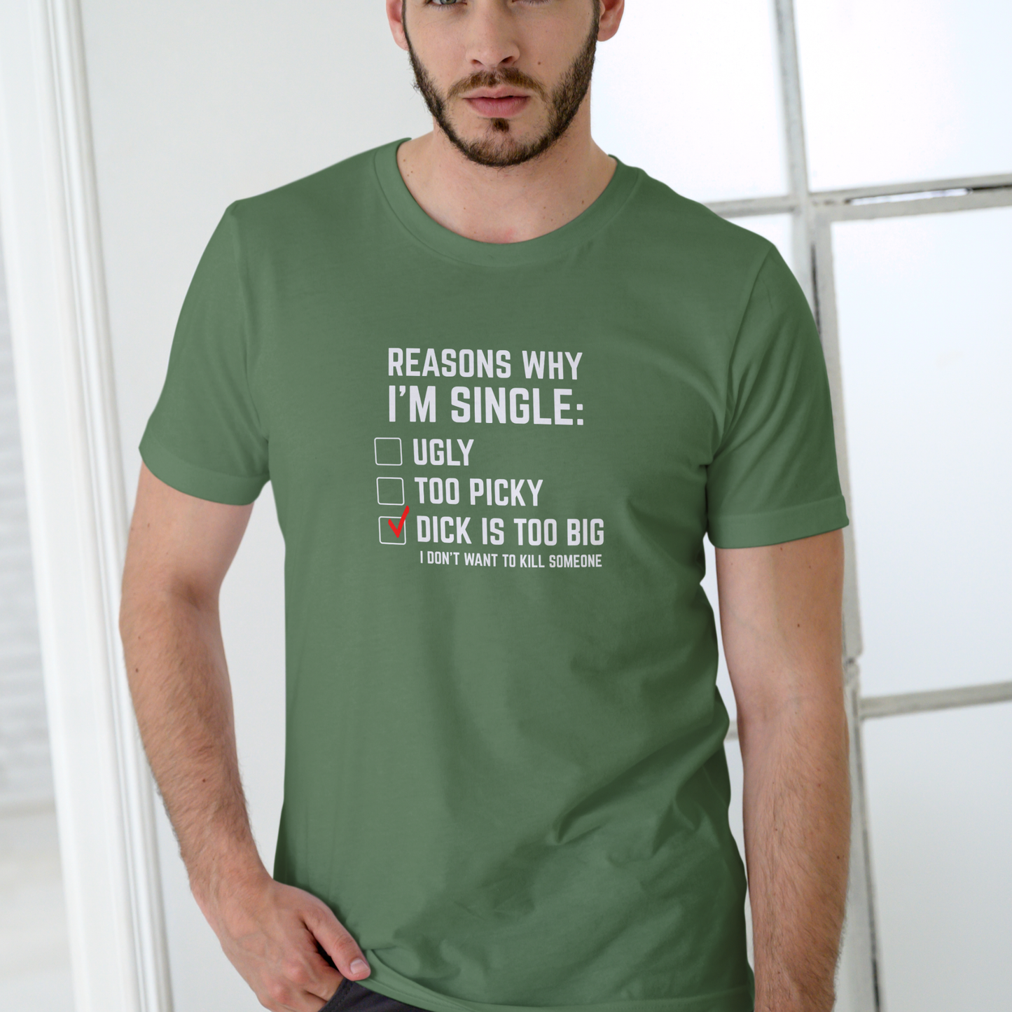 Reasons why I'm single T Shirt, Unisex Cotton