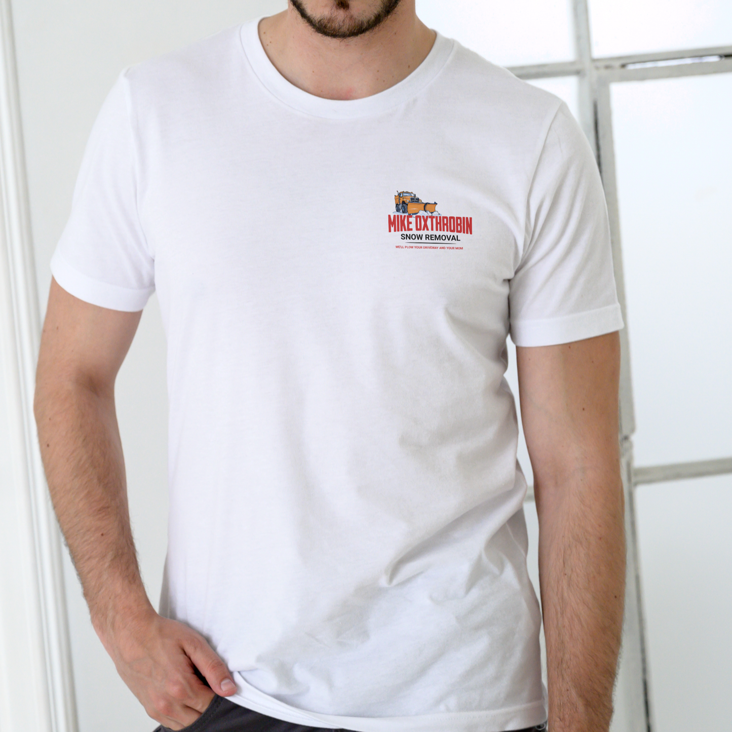 MIKE OXTHROBIN SNOW REMOVAL Funny name T Shirt Unisex Cotton