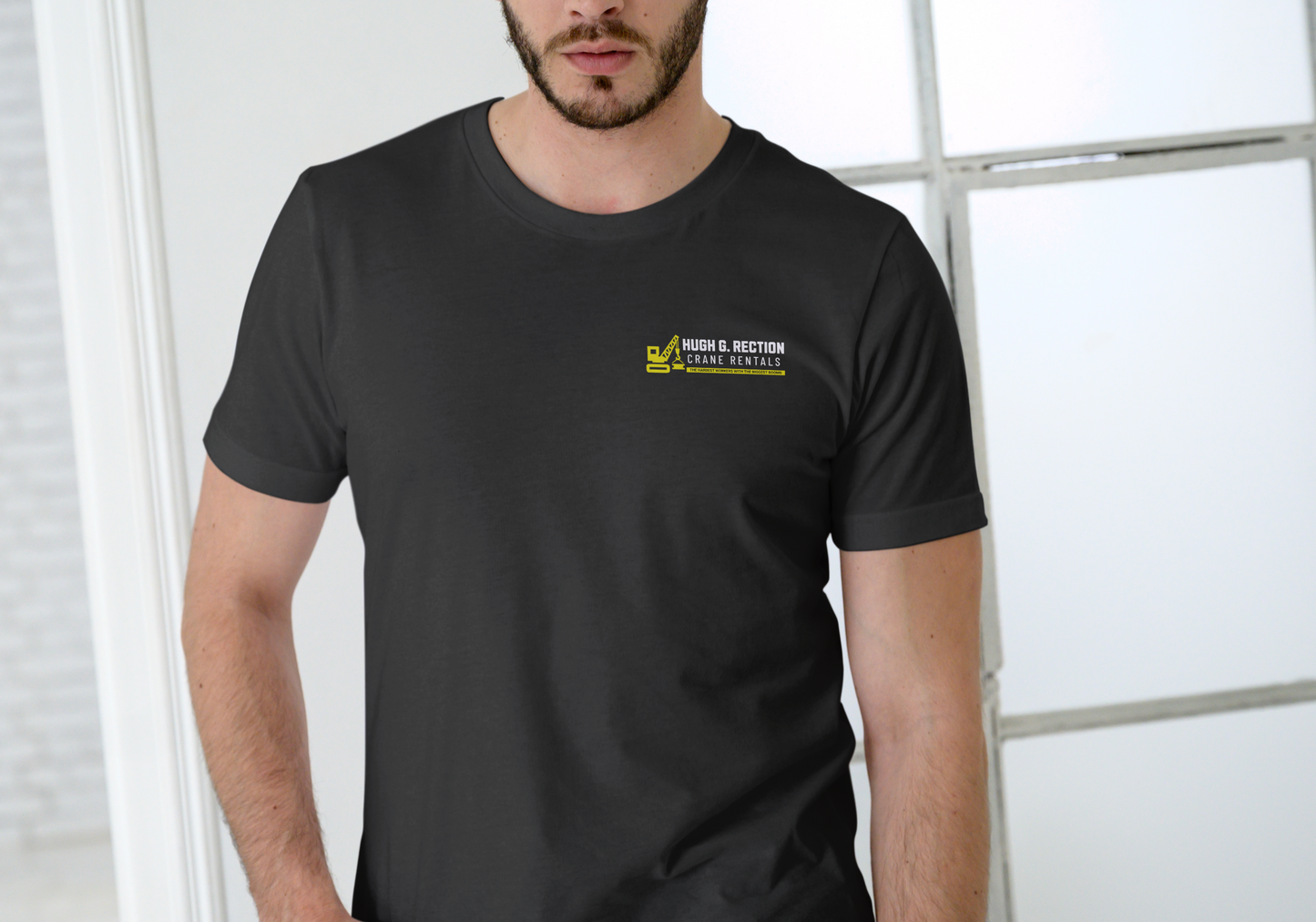Hugh G. Rection Crane Rentals, T-SHIRT, UNISEX, COTTON