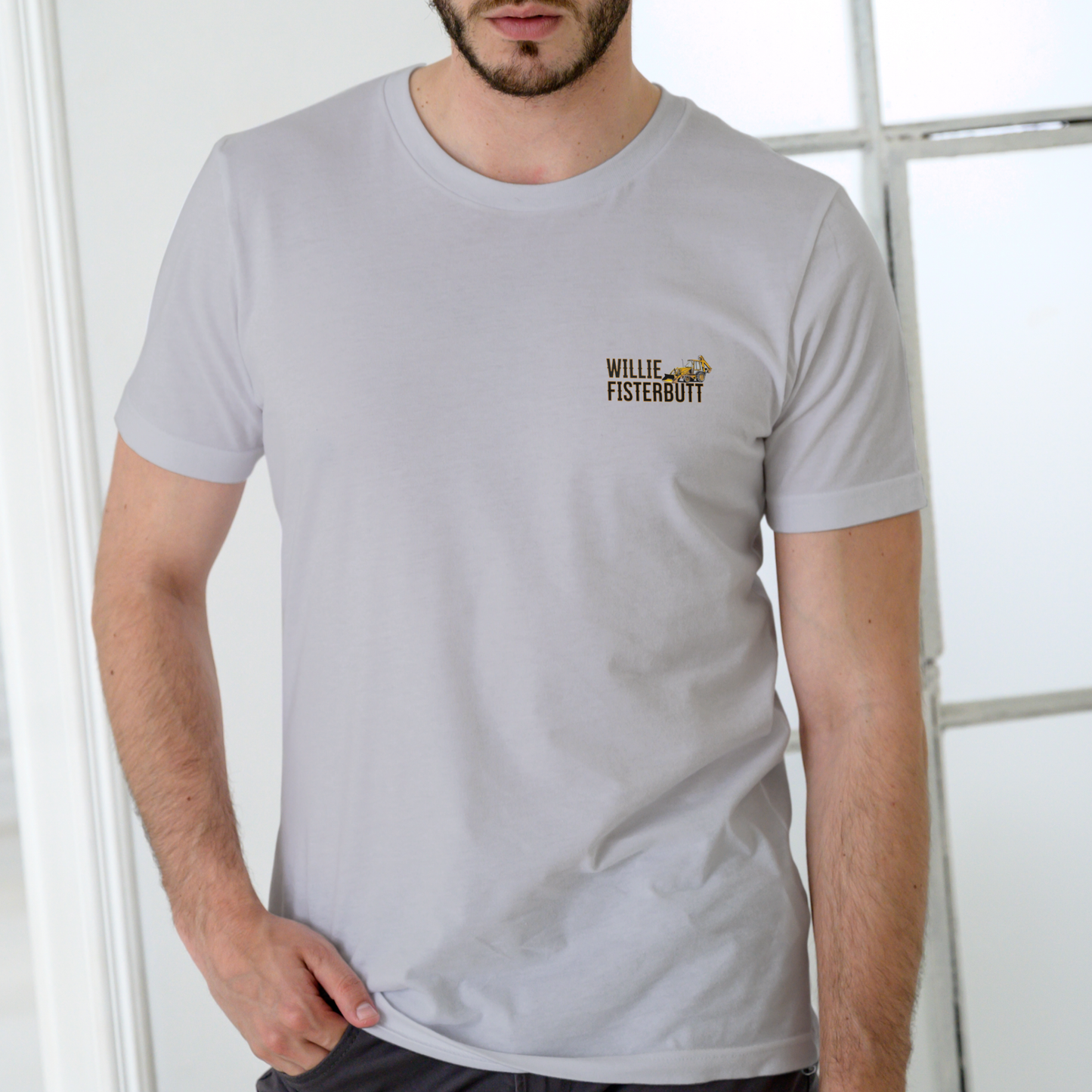 WILLIE FISTERBUTT BACKHOE SERVICE AND REPAIR – Funny Name Unisex Cotton T-Shirt