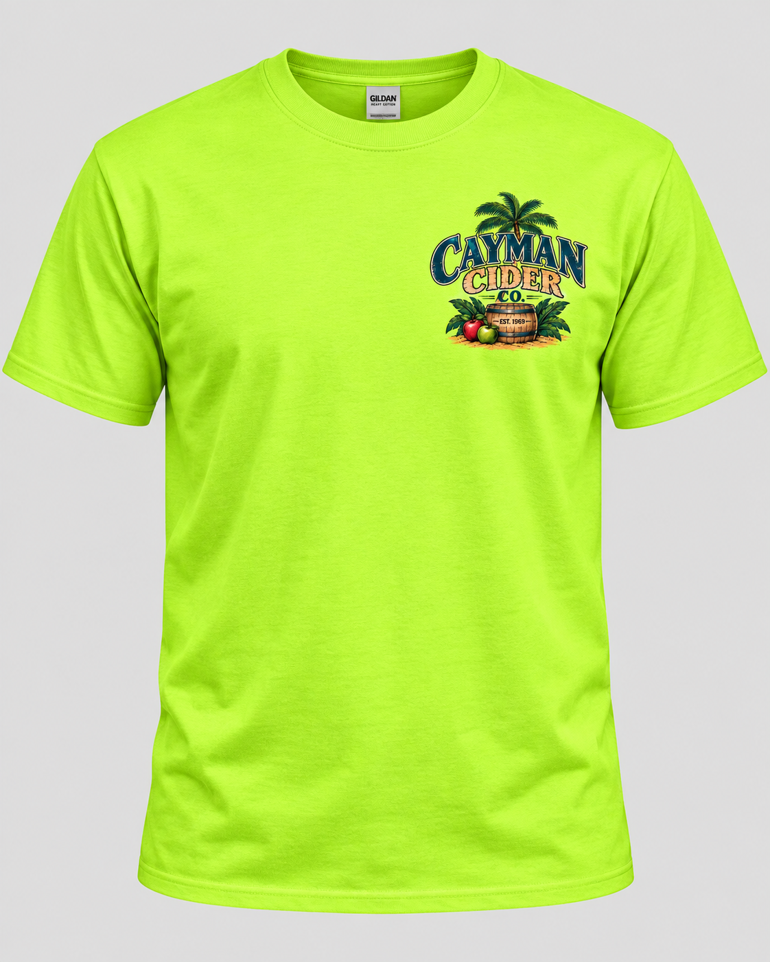Cayman Cider Co. Funny Tropical T-Shirt – Hard. Wet. Goes Down Easy