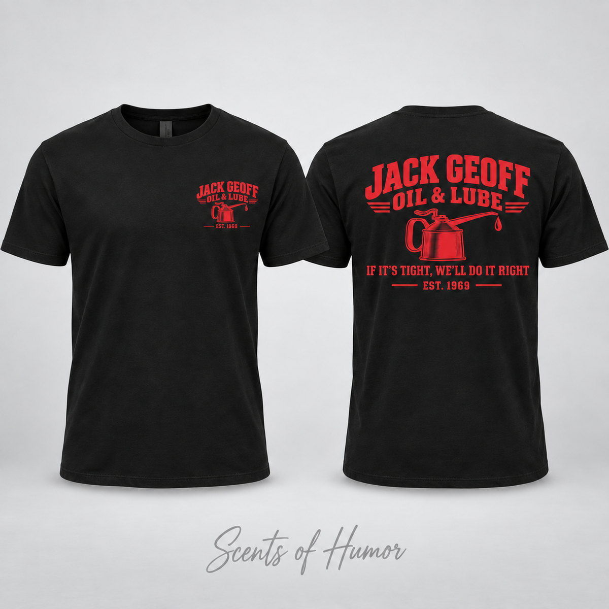 Jack Geoff Oil and Lube Funny T Shirt, Unisex Cotton