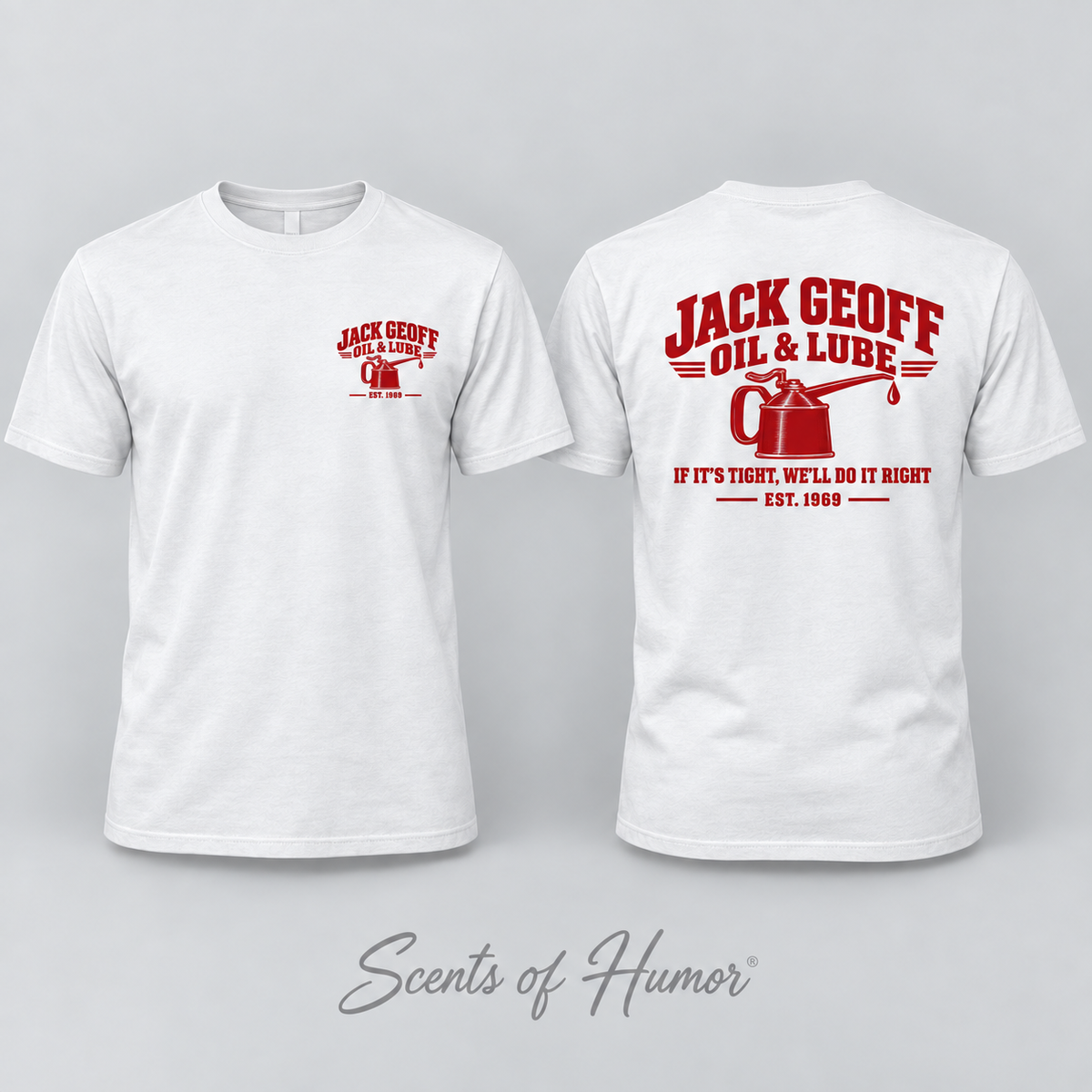 Jack Geoff Oil and Lube Funny T Shirt, Unisex Cotton