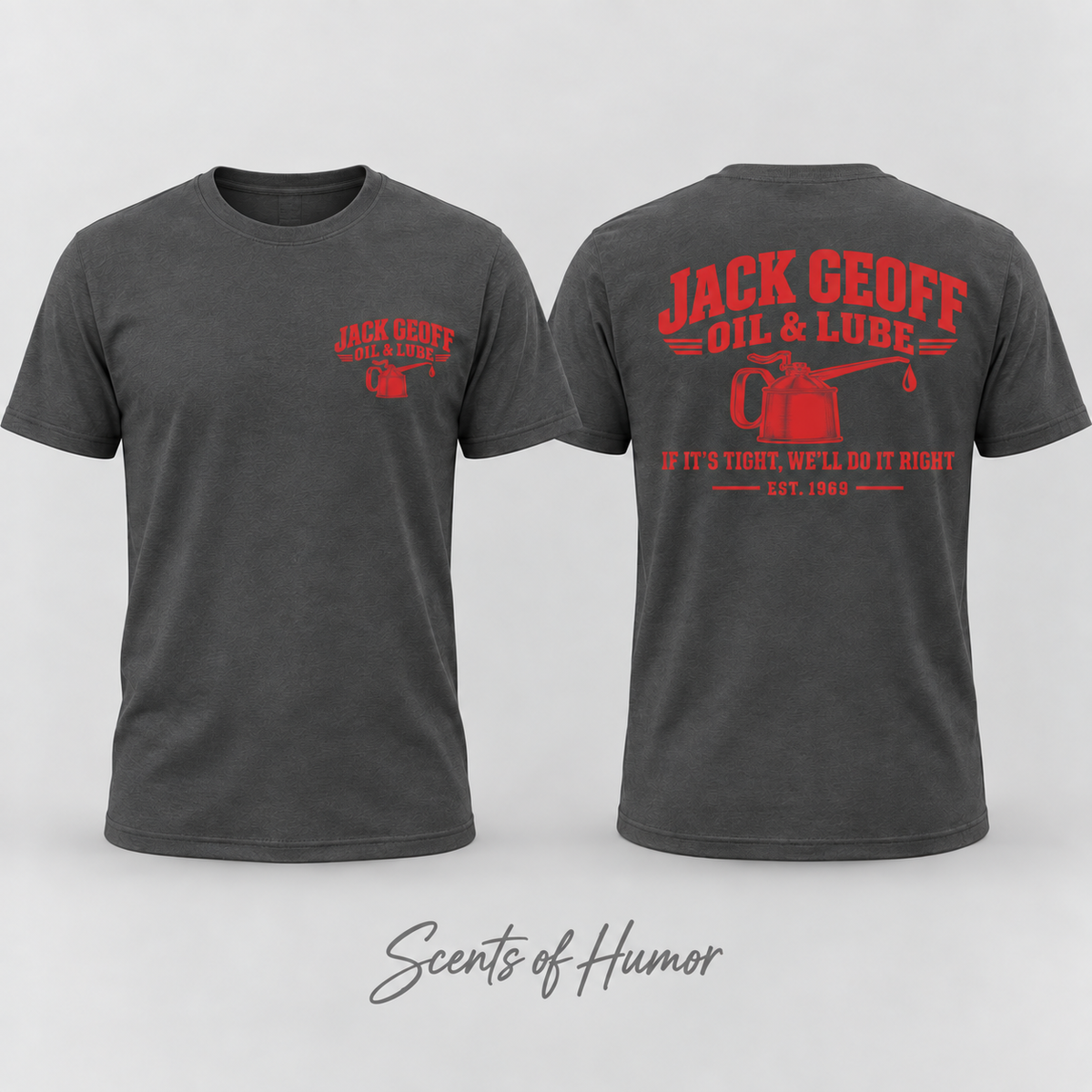 Jack Geoff Oil and Lube Funny T Shirt, Unisex Cotton