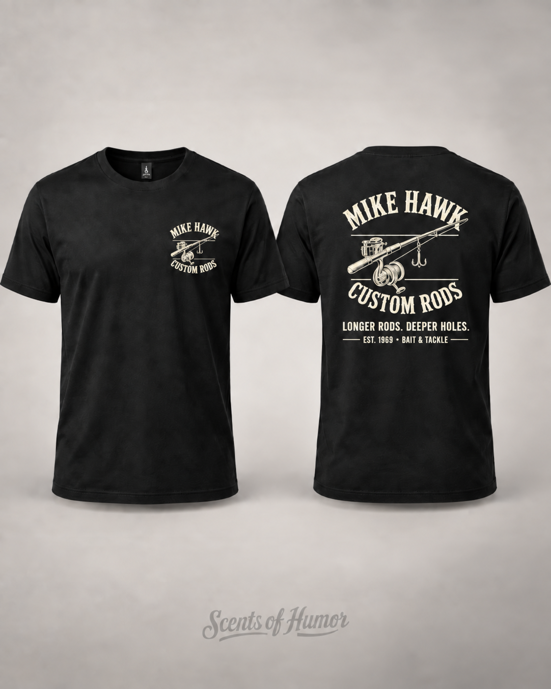 MIKE HAWK CUSTOM RODS Funny T Shirt, Unisex Cotton