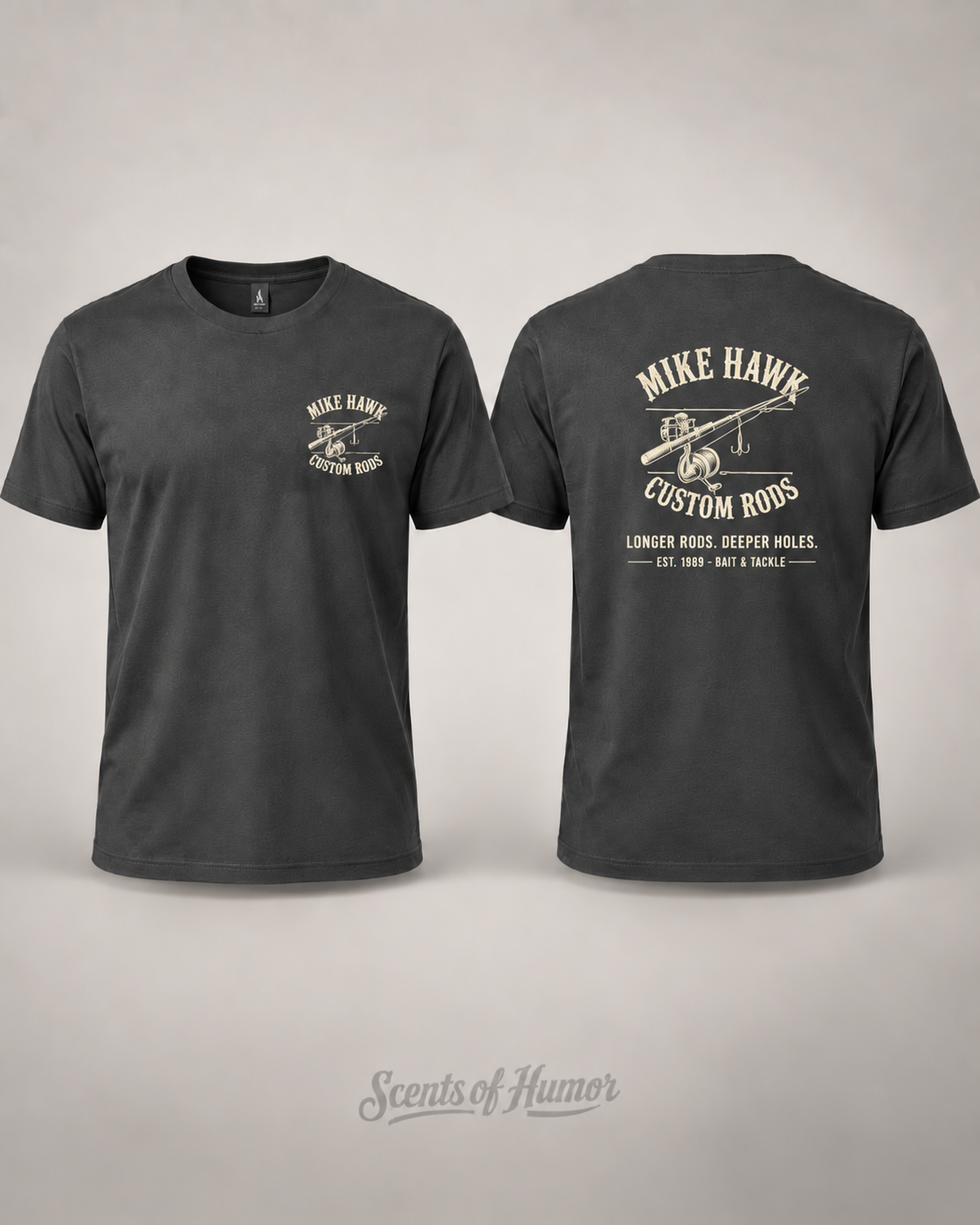 MIKE HAWK CUSTOM RODS Funny T Shirt, Unisex Cotton