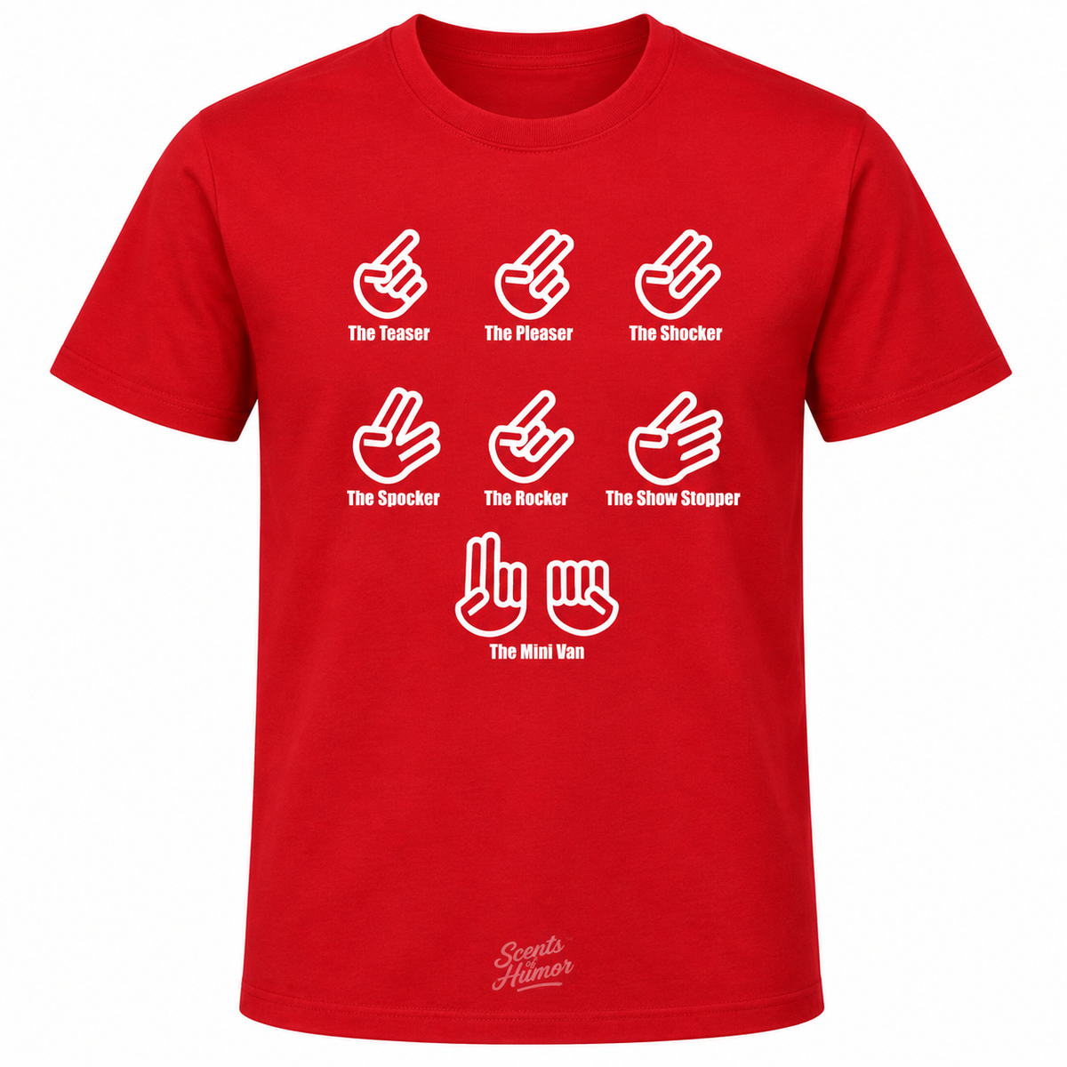 THE SHOCKER, THE SPOCKER, THE MINI VAN Hand signals funny T Shirt, Unisex Cotton.