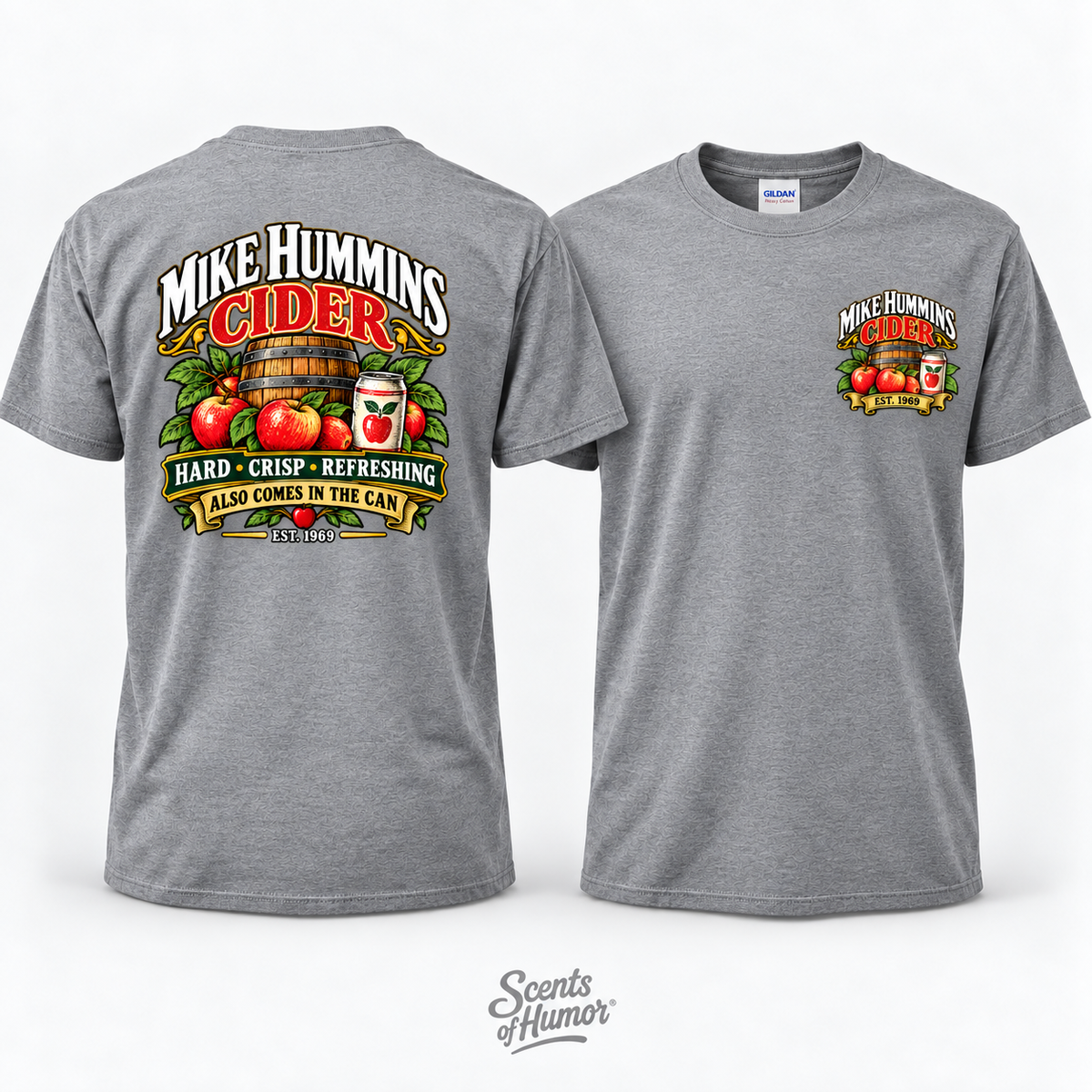 Mike Hummins Cider Comes in Cans funny T shirt, Unisex Cotton