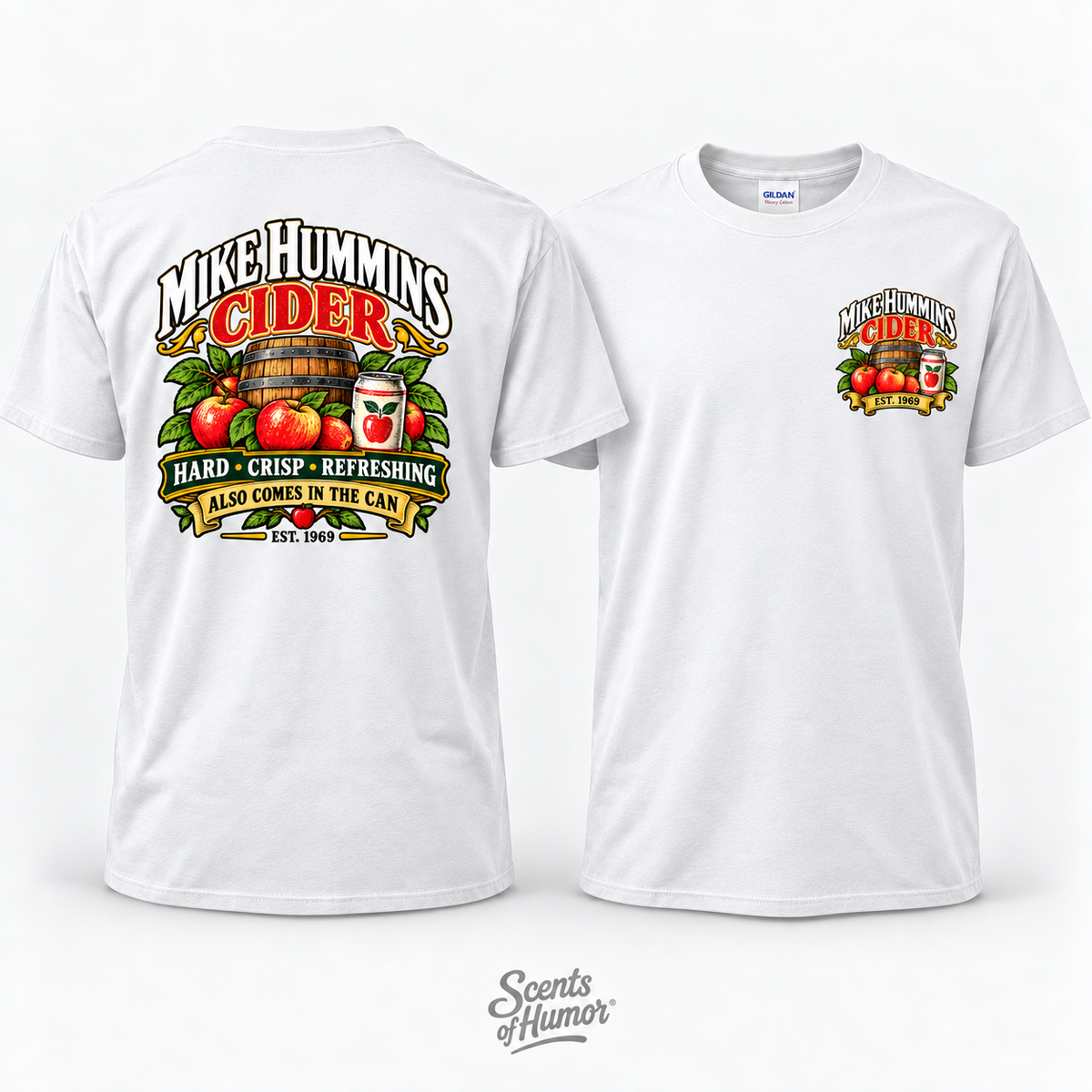 Mike Hummins Cider Comes in Cans funny T shirt, Unisex Cotton