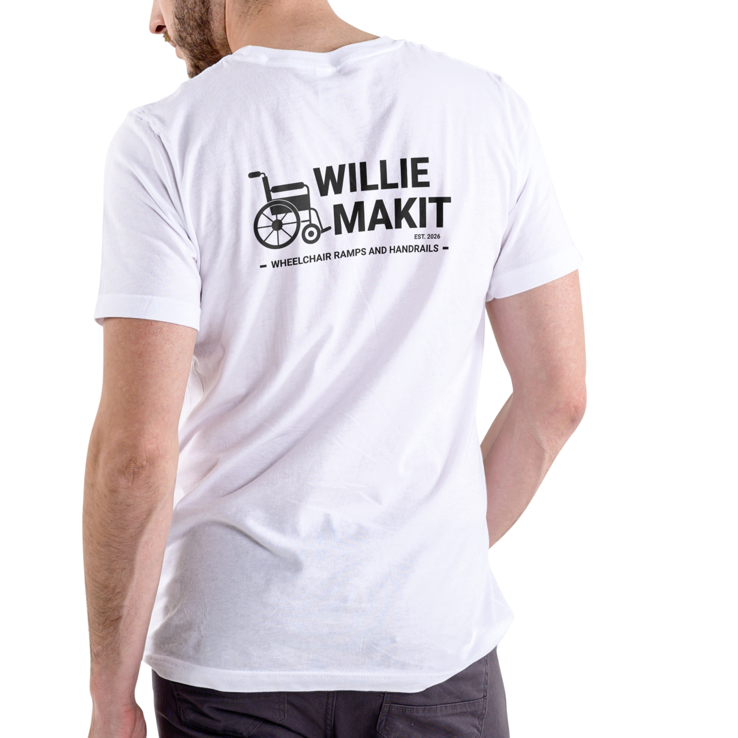 WILLIE MAKIT – Wheelchair Ramps and Handrails | Funny Unisex Cotton T-Shirt