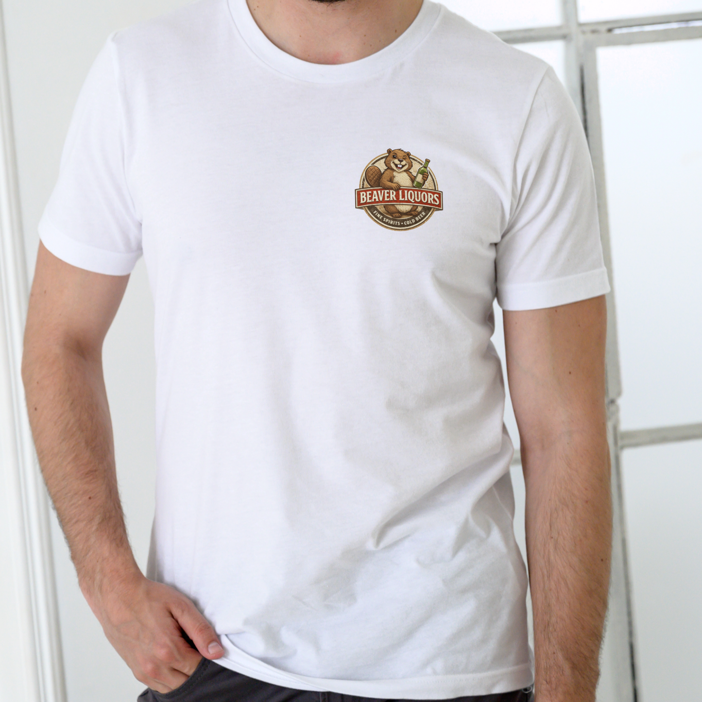 BEAVER LIQUORS 2 Funny T Shirt, Unisex Cotton