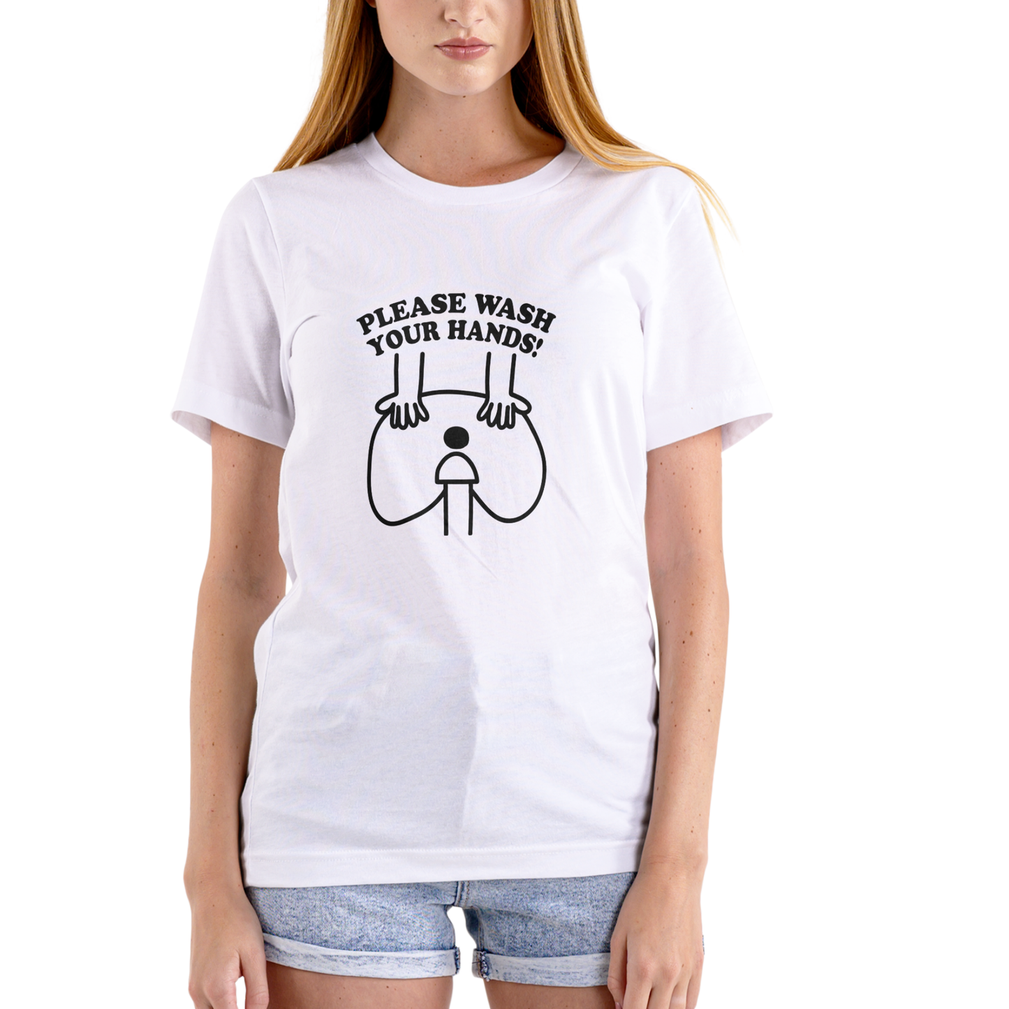 WASH YOUR HANDS funny T Shirt, Unisex Cotton