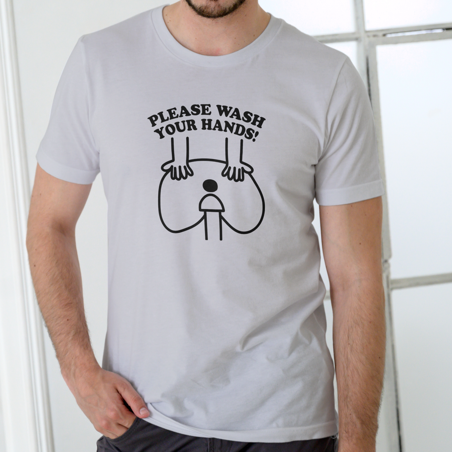 WASH YOUR HANDS funny T Shirt, Unisex Cotton