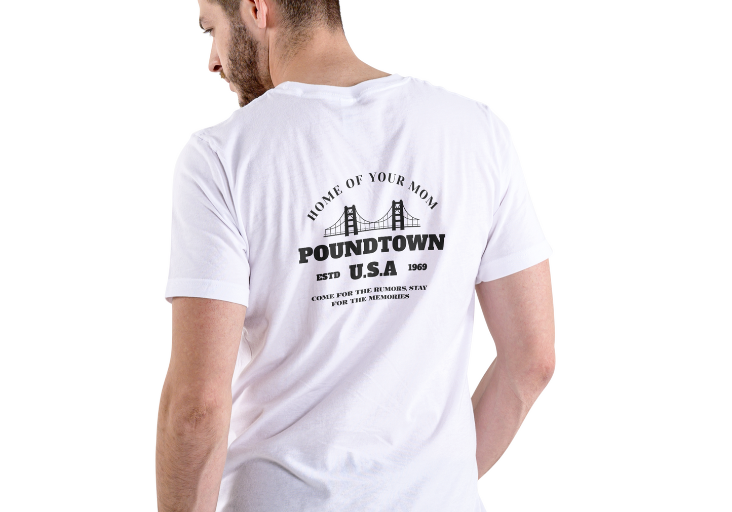 POUNDTOWN USA, HOME OF YOUR MOM, T-SHIRT, UNISEX, COTTON