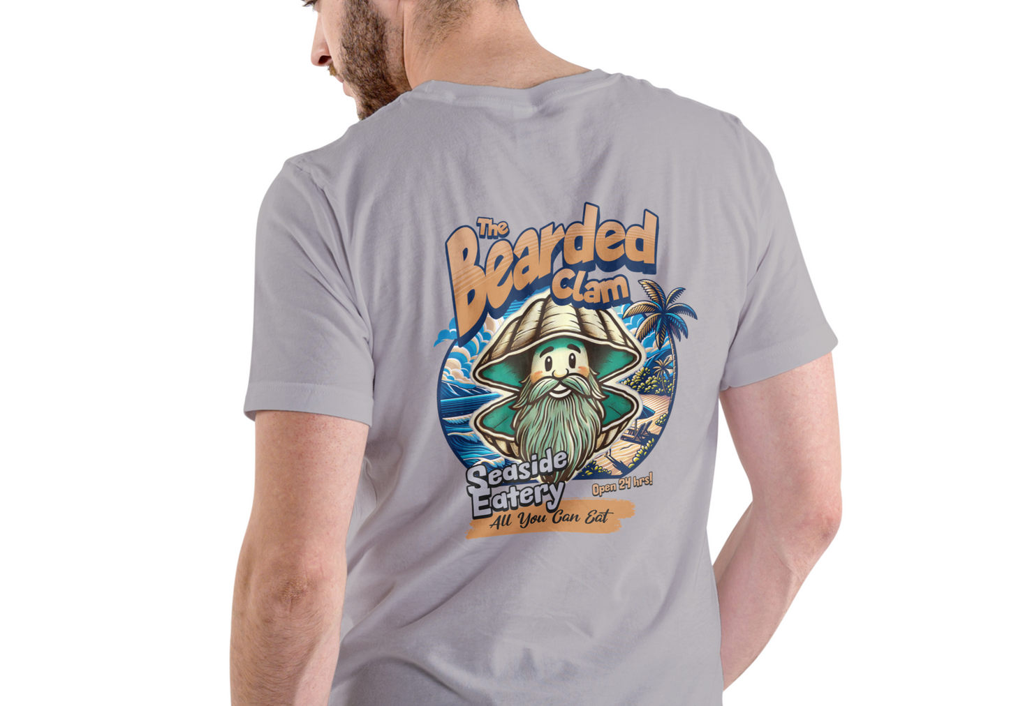 THE BEARDED CLAM, SEASIDE EATERY, T-SHIRT, UNISEX, COTTON