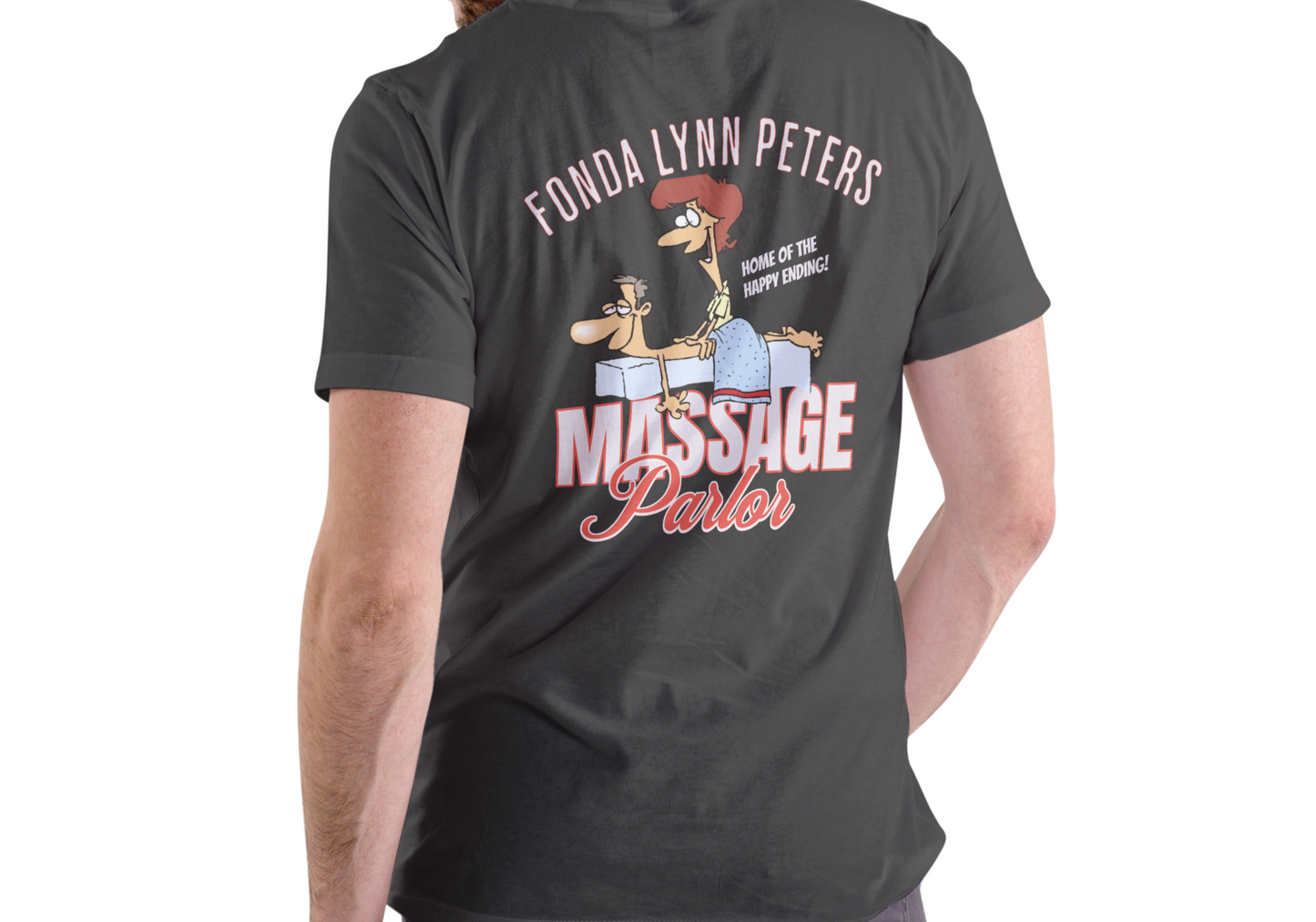 FONDA LYNN PETERS MASSAGE PARLOR, T-SHIRT, UNISEX, COTTON