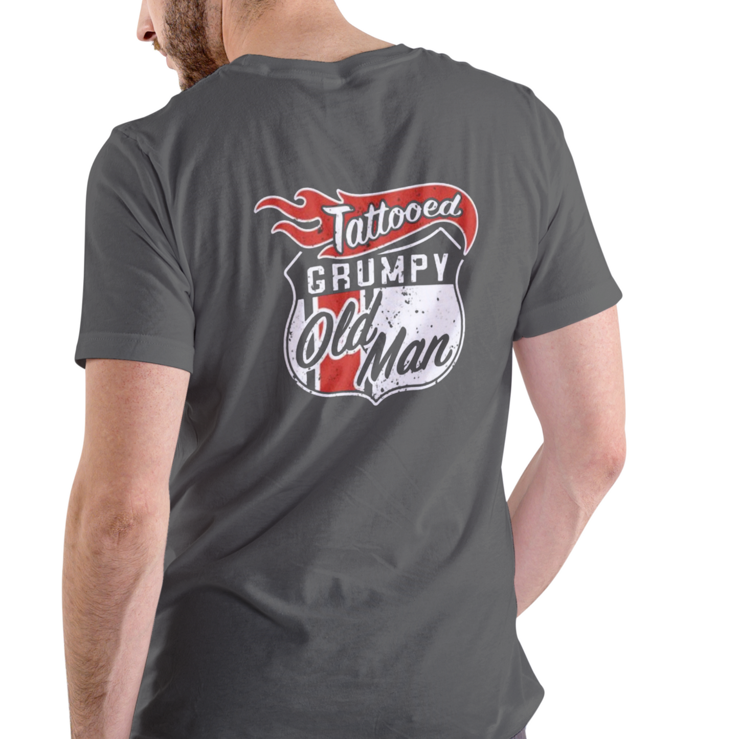 TATTOOED GRUMPY OLD MAN T Shirt, Unisex Cotton