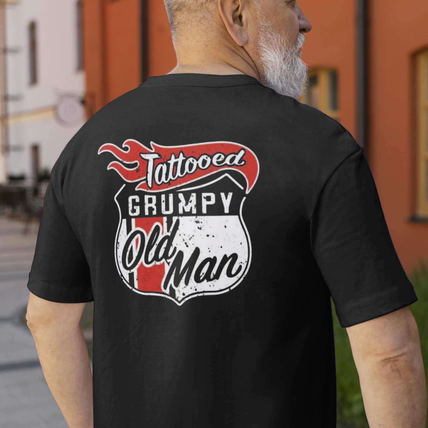 TATTOOED GRUMPY OLD MAN T Shirt, Unisex Cotton