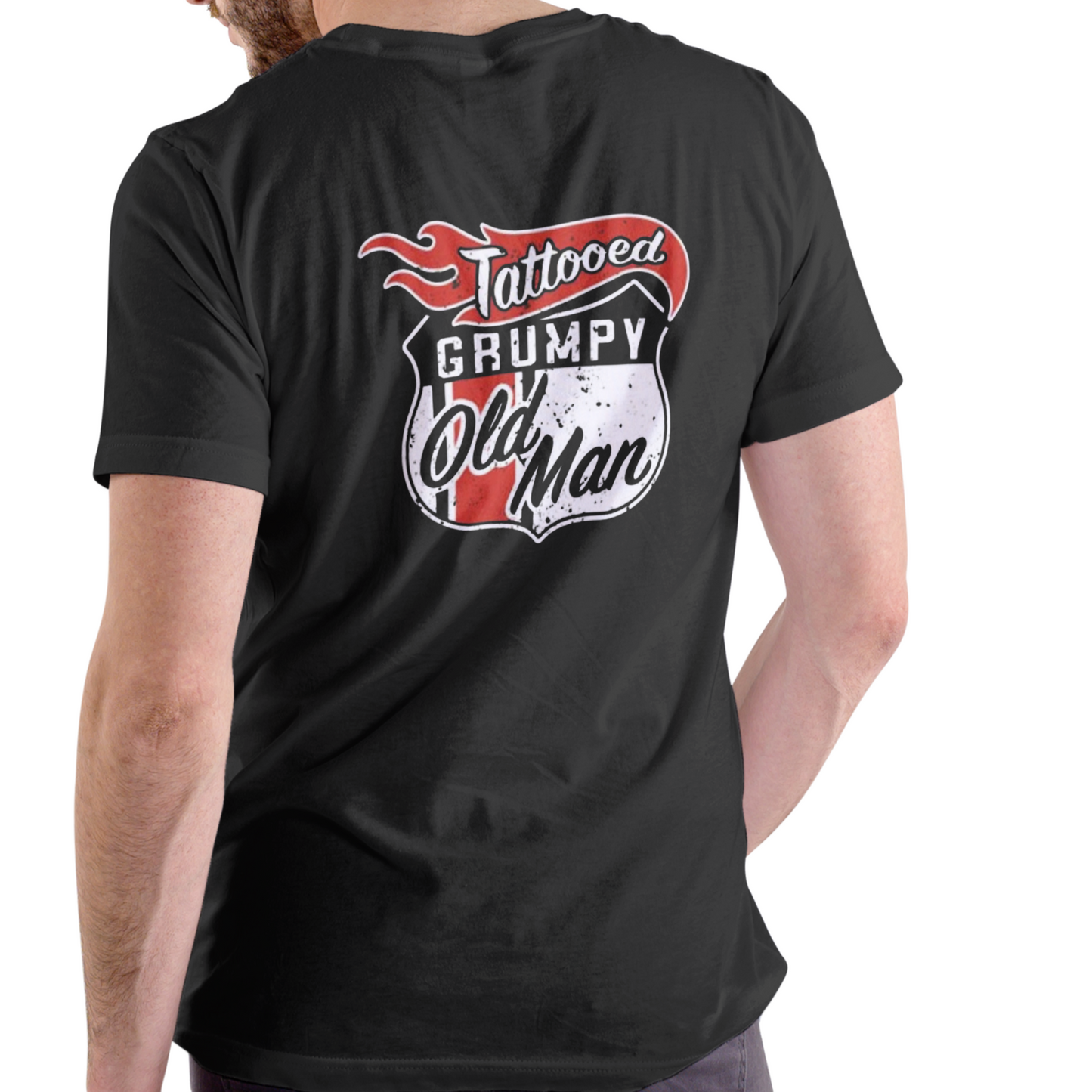 TATTOOED GRUMPY OLD MAN T Shirt, Unisex Cotton