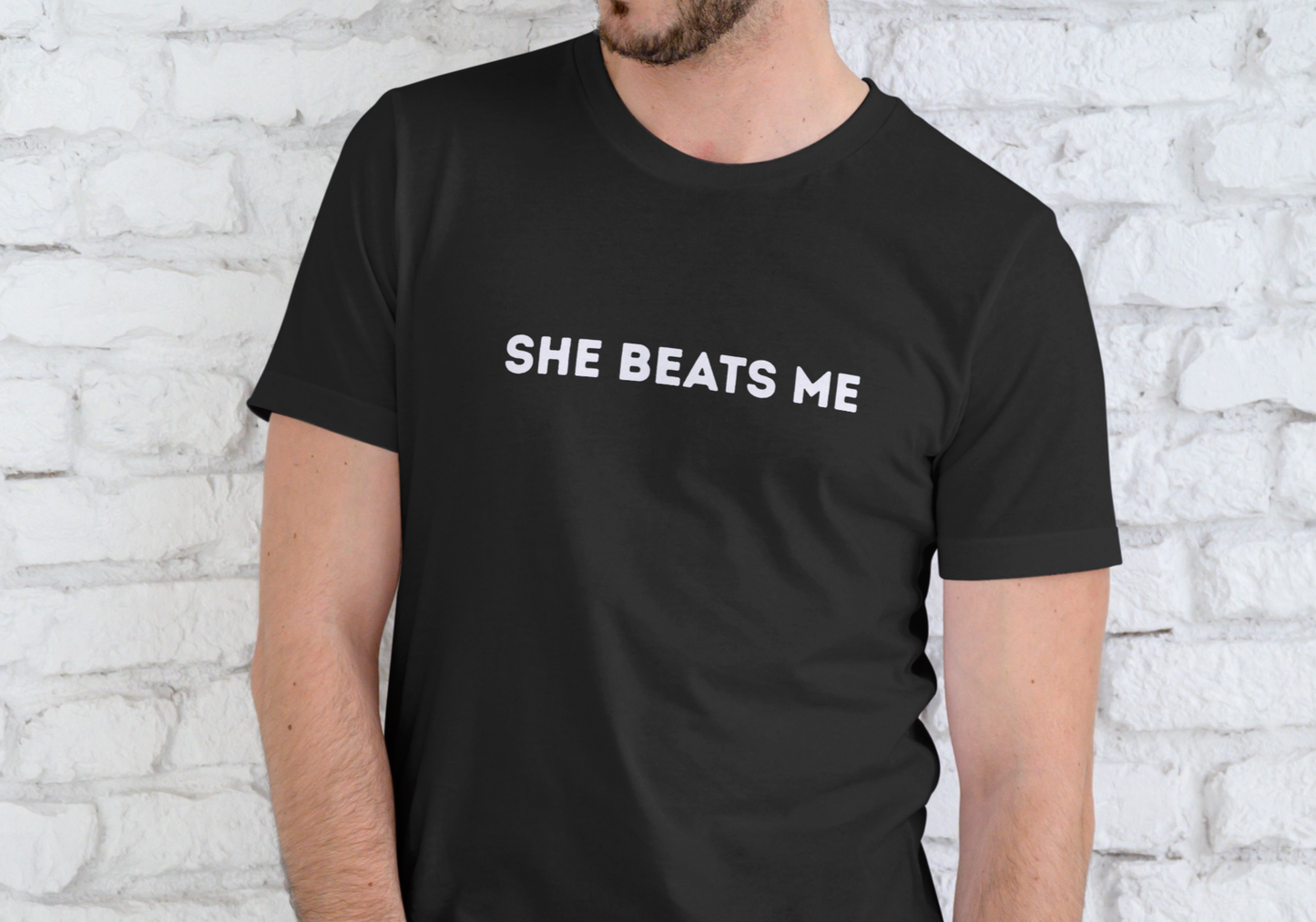 SHE BEATS ME, T-SHIRT, UNISEX, COTTON