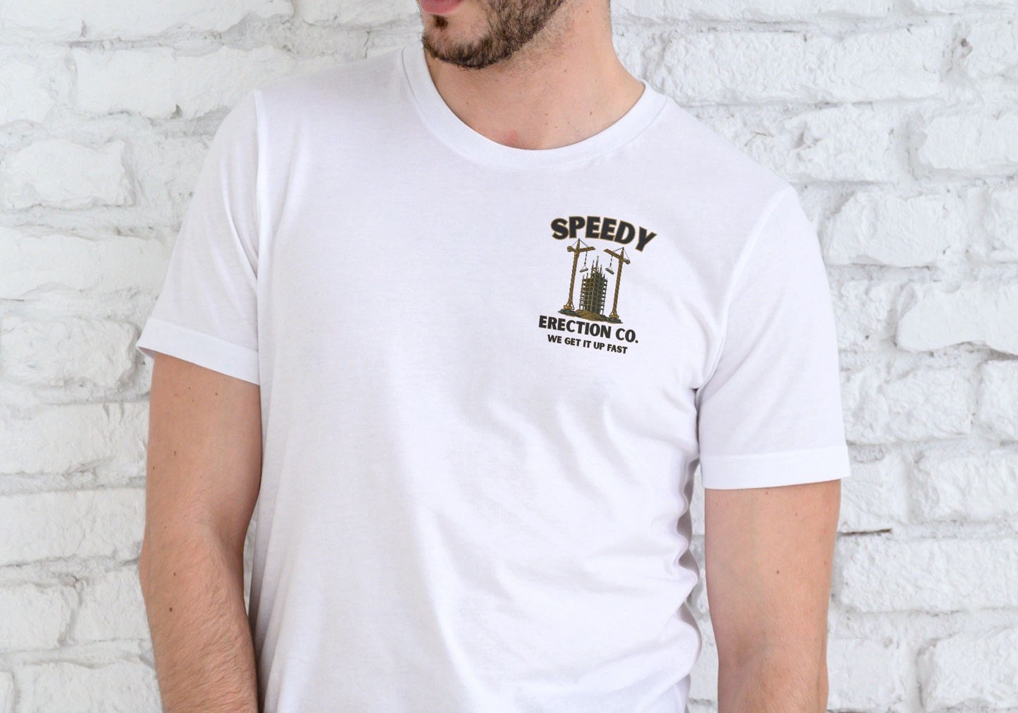 SPEEDY ERECTION COMPANY, T-SHIRT, UNISEX, COTTON