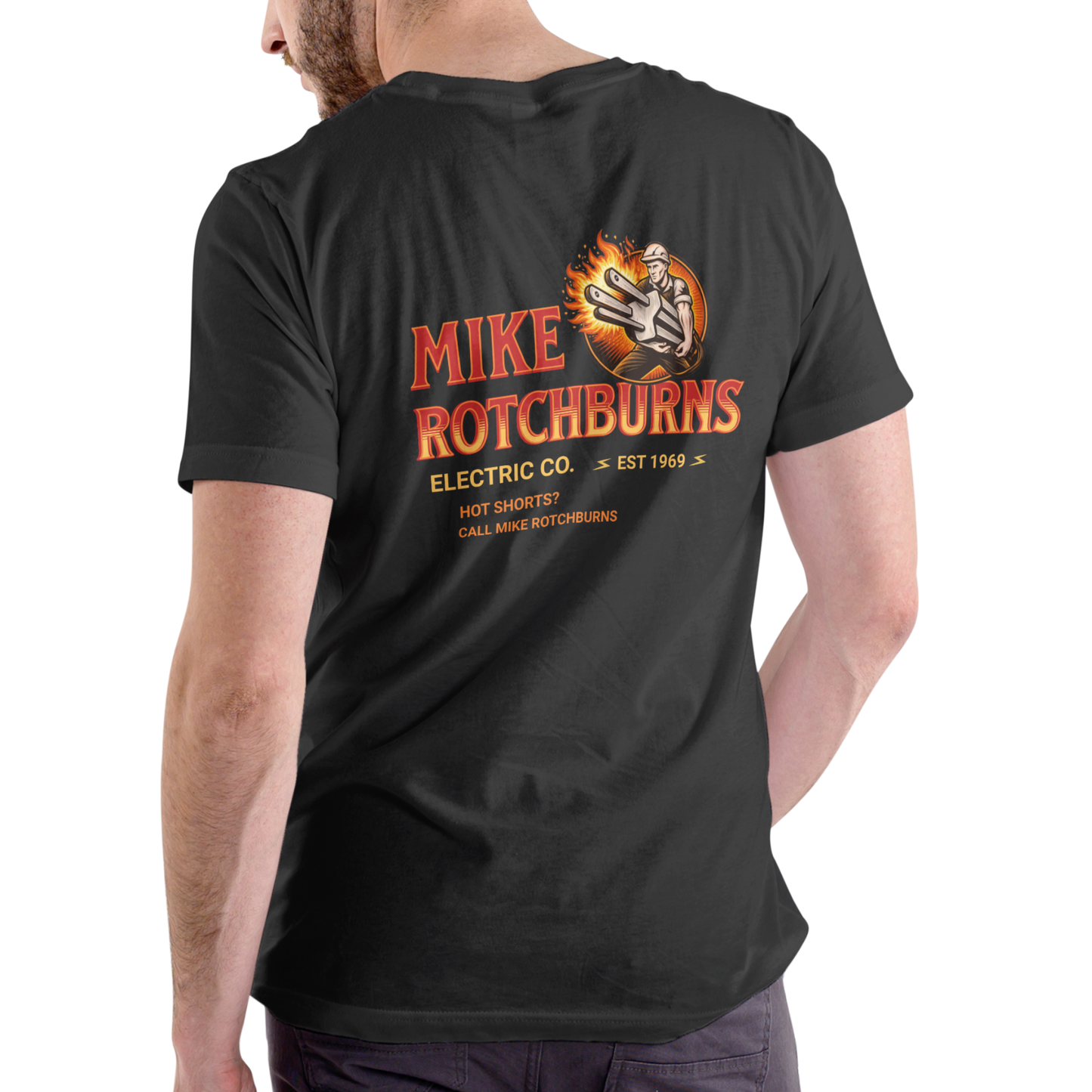 Mike Rotchburns Electric Co. – Funny Name T-Shirt | Unisex Cotton Tee