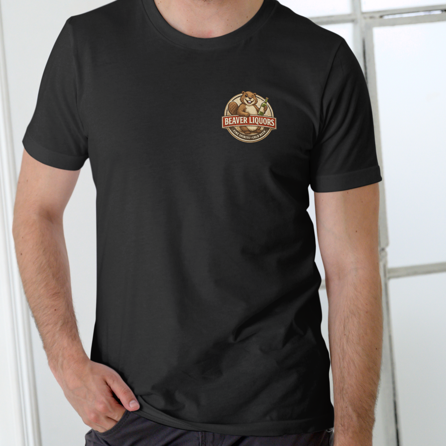 BEAVER LIQUORS 2 Funny T Shirt, Unisex Cotton
