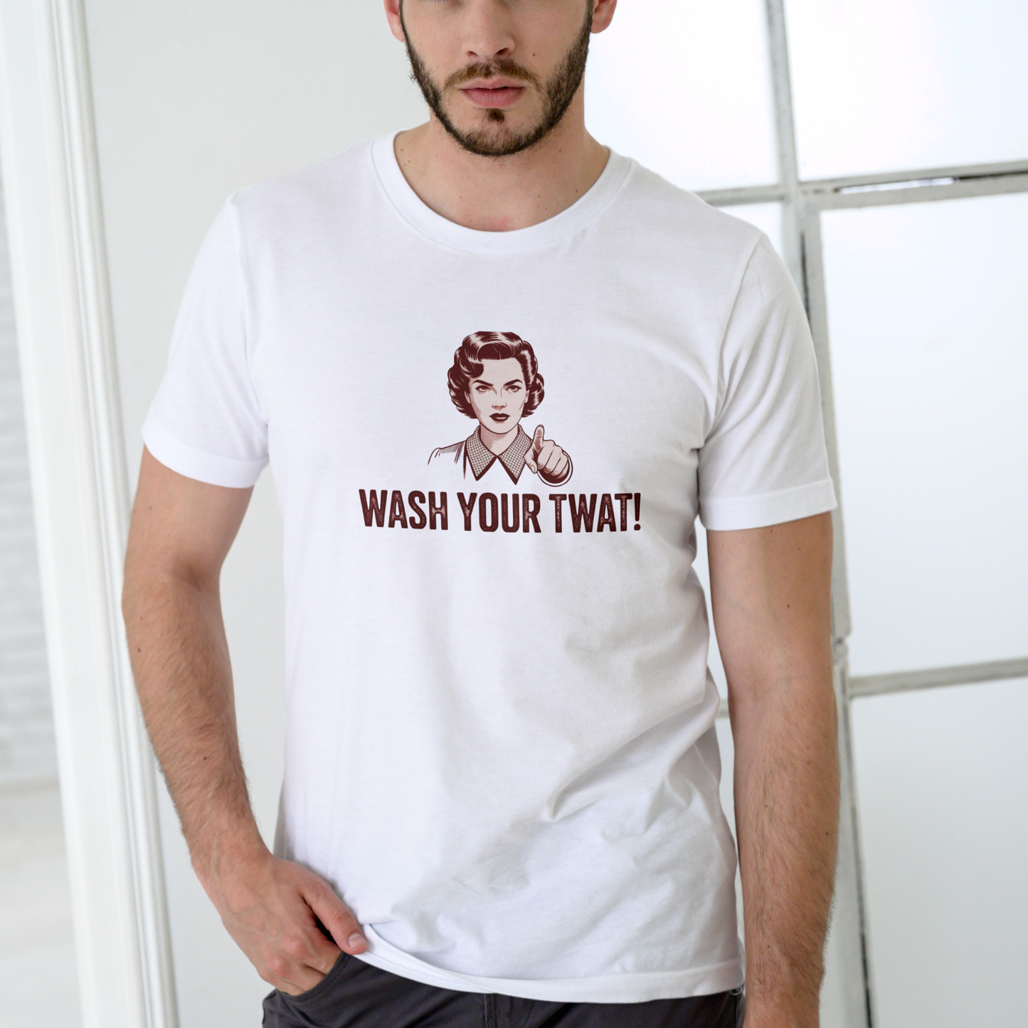 WASH YOUR TWAT, Funny T Shirt, Unisex Cotton