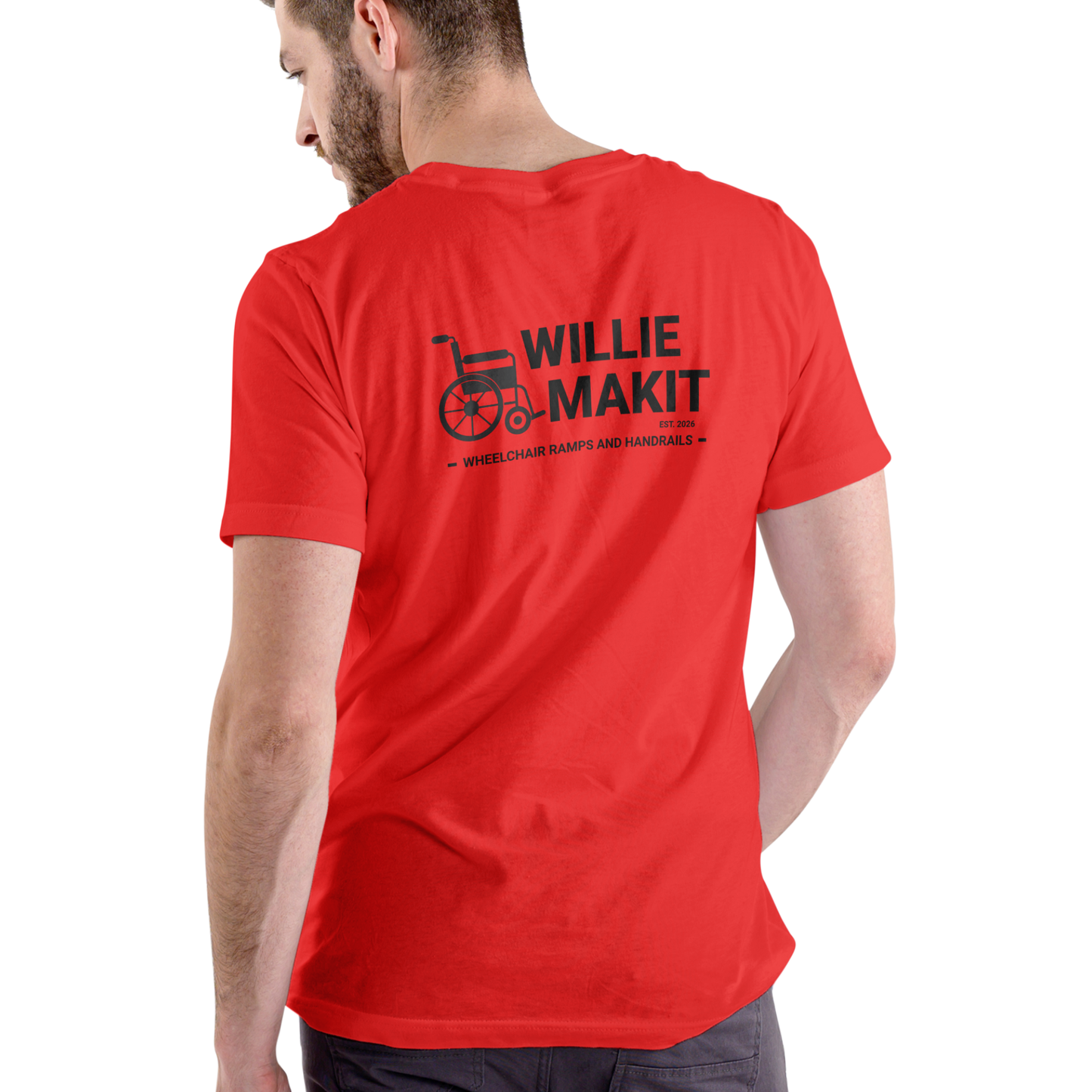 WILLIE MAKIT – Wheelchair Ramps and Handrails | Funny Unisex Cotton T-Shirt