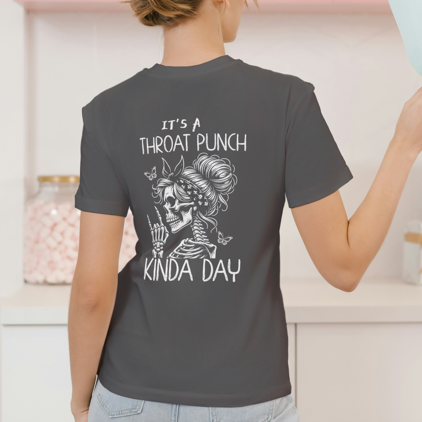 It’s a Throat Punch Kinda Day Skull, Unisex Cotton