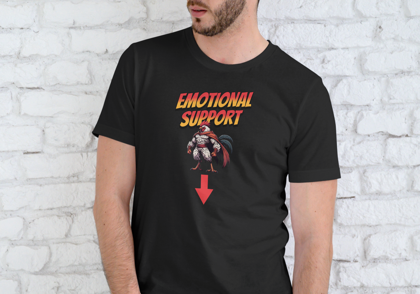 EMOTIONAL SUPPORT ANIMAL COCK, T-SHIRT, UNISEX, COTTON