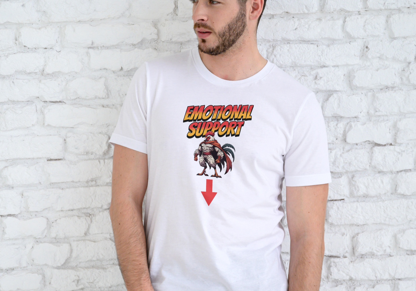 EMOTIONAL SUPPORT ANIMAL COCK, T-SHIRT, UNISEX, COTTON