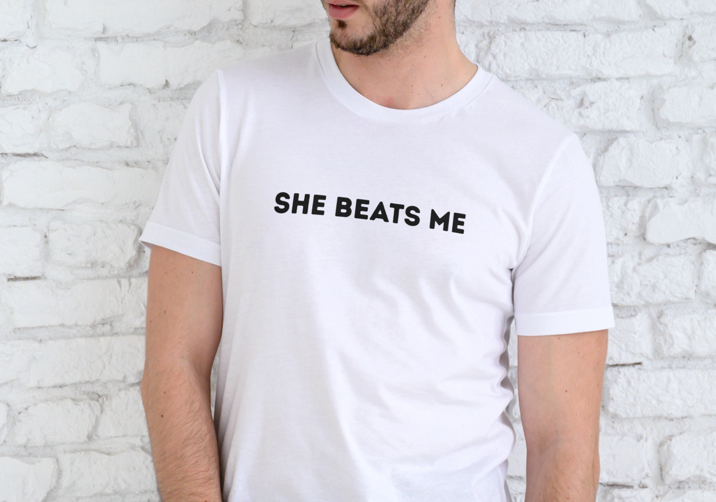SHE BEATS ME, T-SHIRT, UNISEX, COTTON