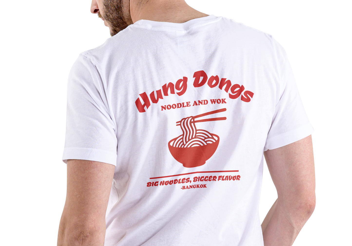 Hung Dongs Noodles and Wok, T-SHIRT, UNISEX, COTTON