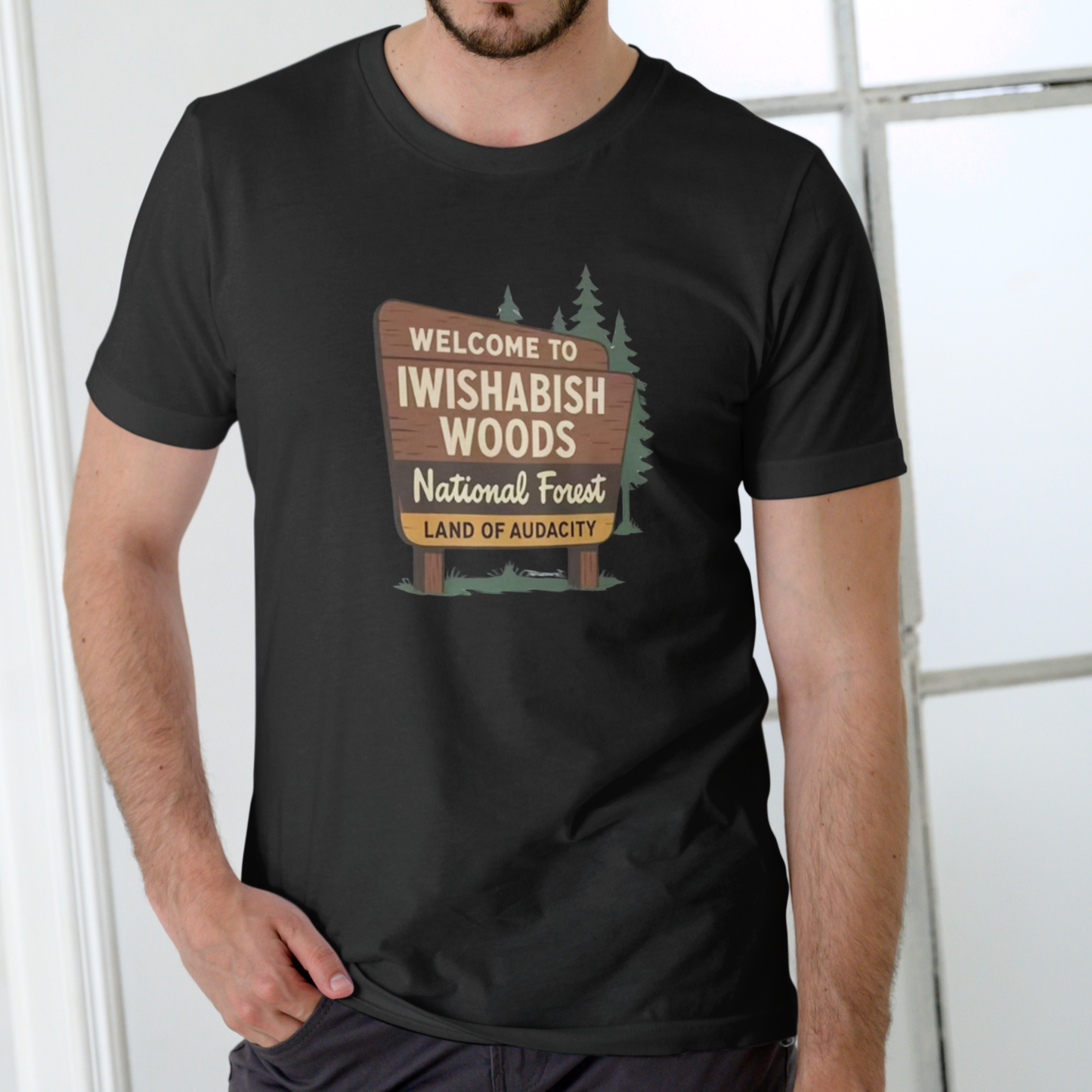IWISHABISH WOODS National Forest – Funny Unisex Cotton T-Shirt