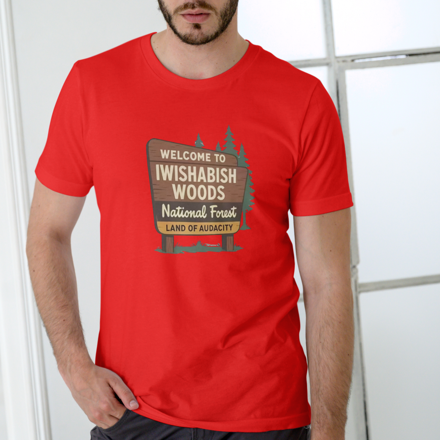 IWISHABISH WOODS National Forest – Funny Unisex Cotton T-Shirt