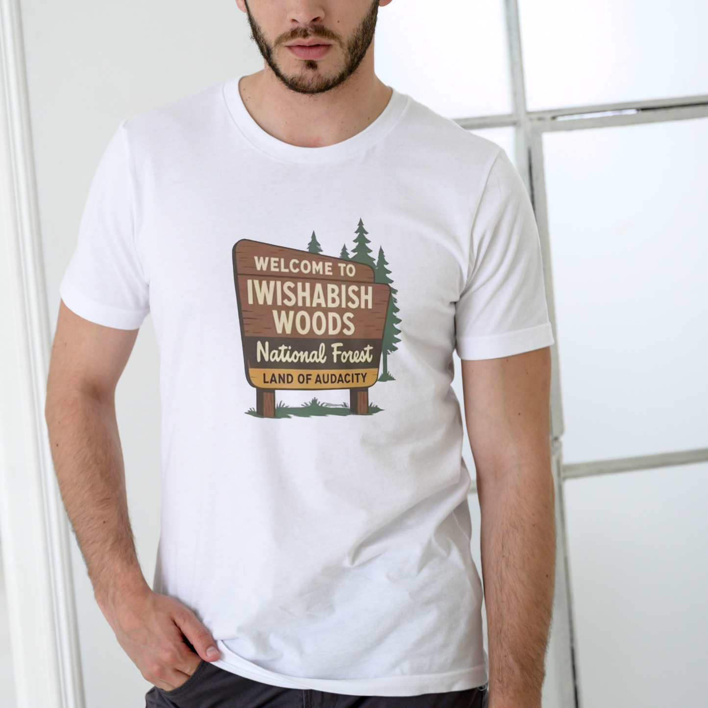 IWISHABISH WOODS National Forest – Funny Unisex Cotton T-Shirt