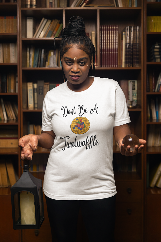 short sleeve shirt, Funny t shirt, DONT BE A TWATWAFFLE  polyester. Large white