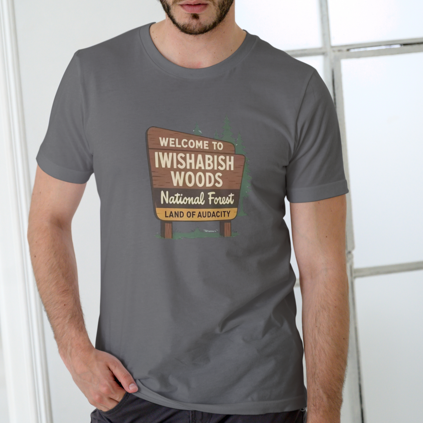 IWISHABISH WOODS National Forest – Funny Unisex Cotton T-Shirt