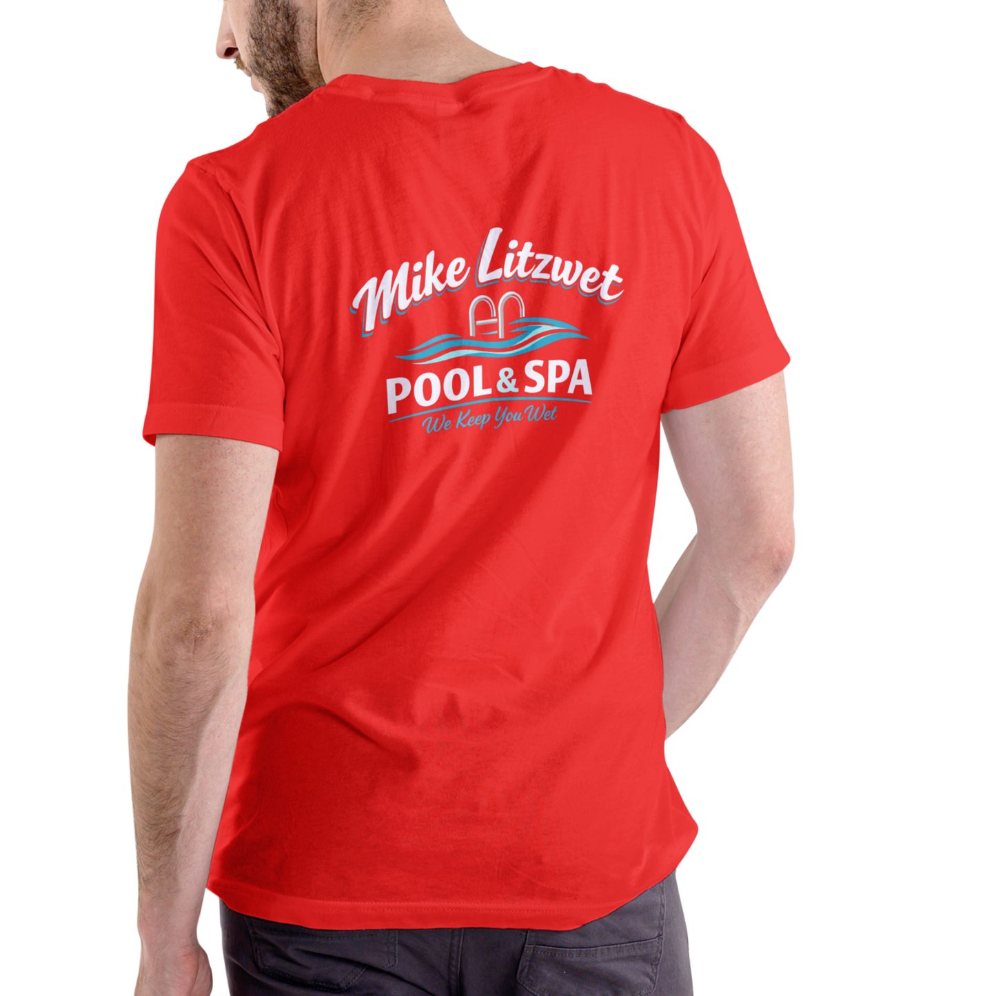 Mike Litzwet Pool and Spa Funny T-Shirt – Unisex Cotton Graphic Tee