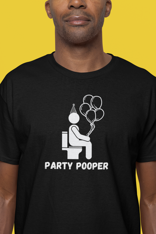 Funny short sleeve shirt, PARTY POOPER
