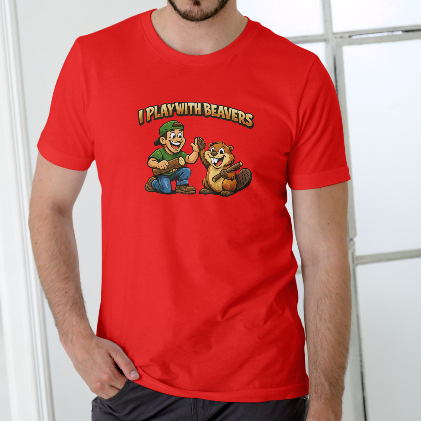 I PLAY WITH BEAVERS T-shirt, Unisex Cotton