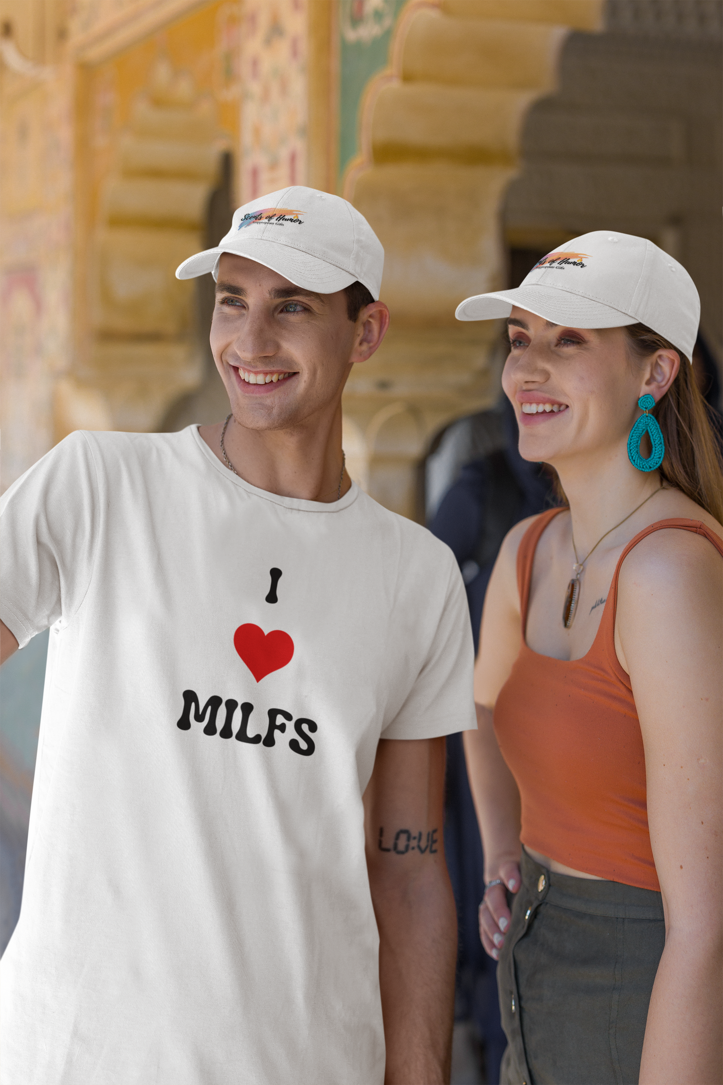 Short sleeve shirt, I LOVE MILFS, White