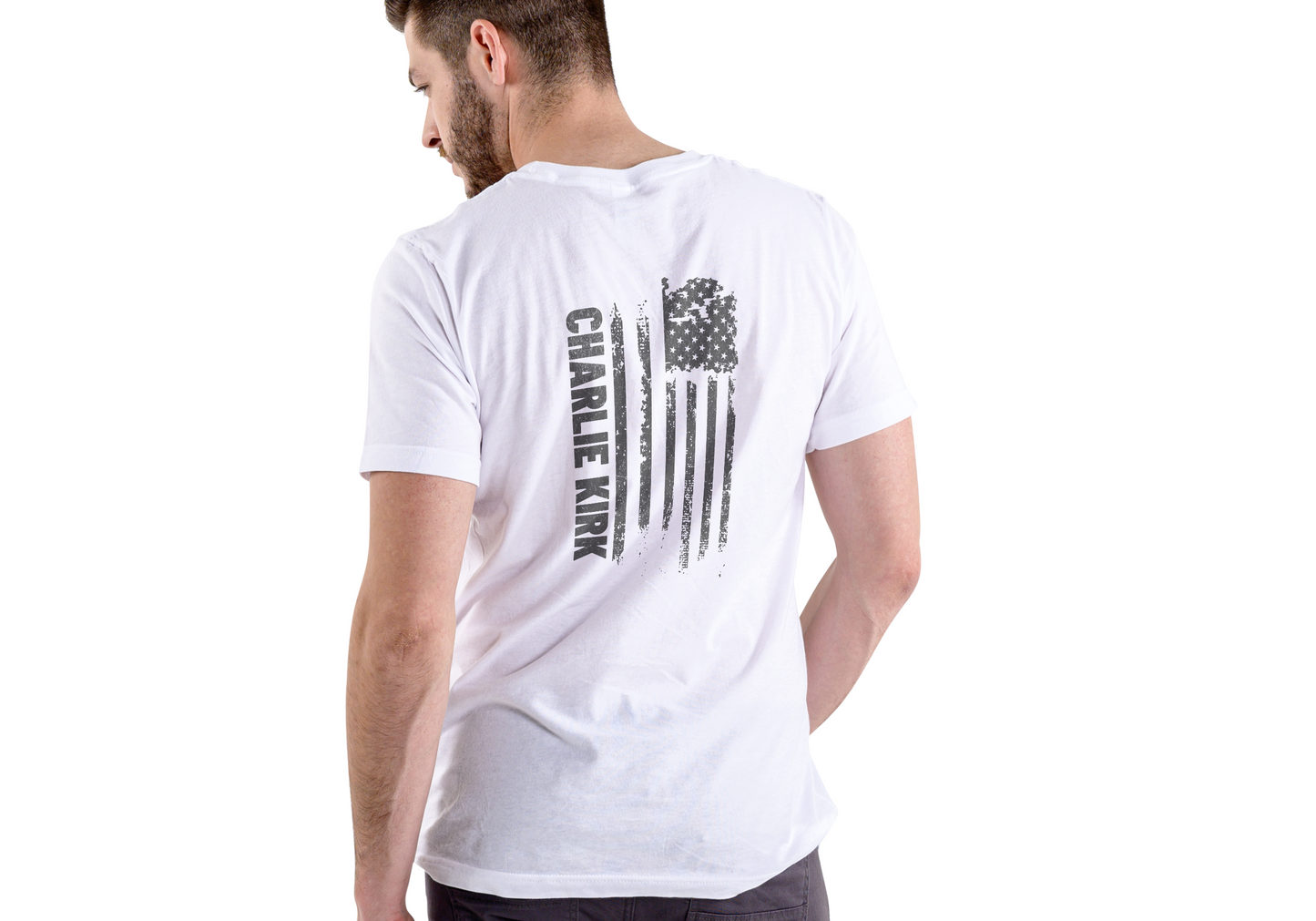 Charlie Kirk, Freedom American Flag, T-SHIRT, UNISEX, COTTON