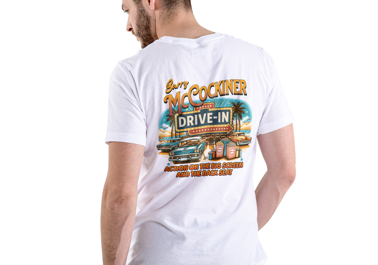 BARRY McCOCKINER DRIVE-IN, T-SHIRT, UNISEX, COTTON