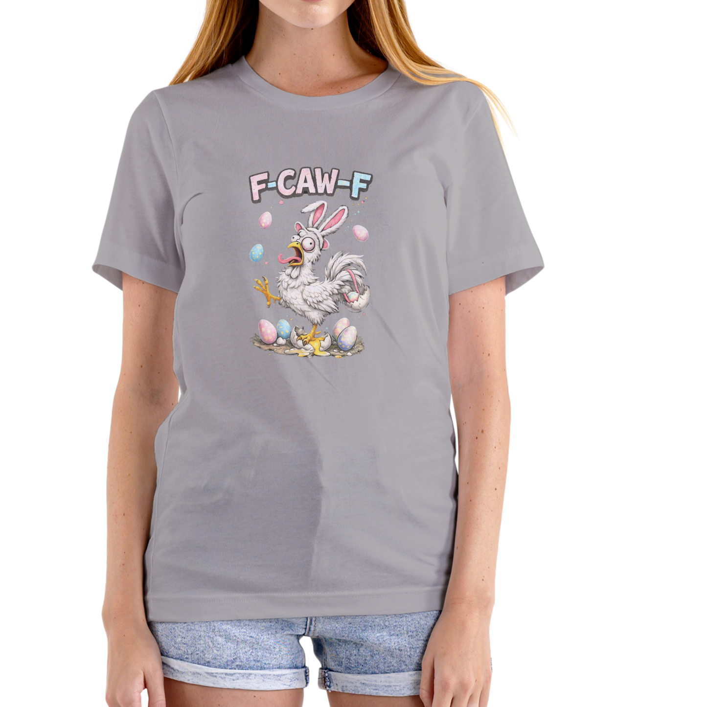 F-CAW-F EASTER CHICKEN – Funny Easter T-Shirt (Unisex Cotton)