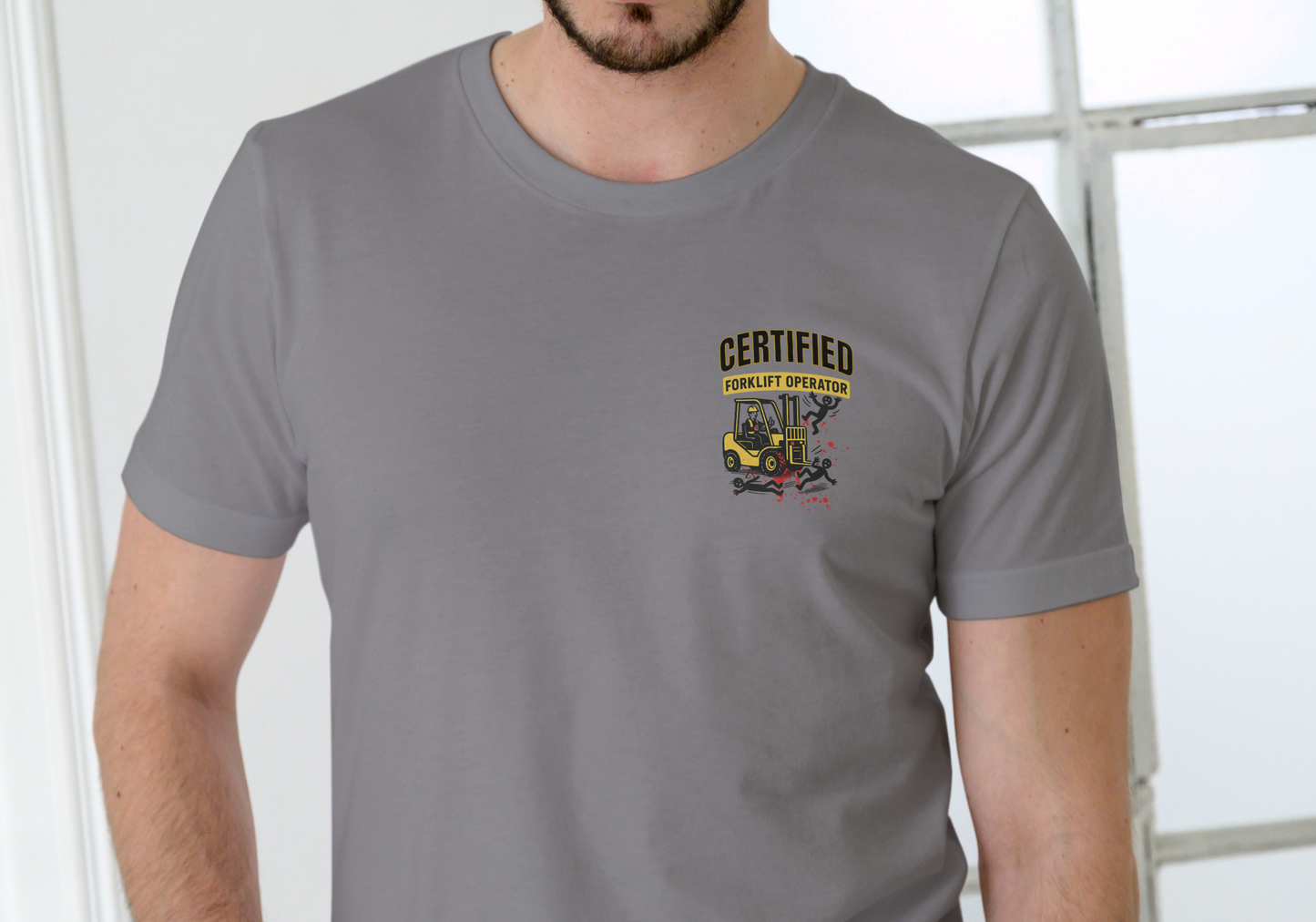 Certified Forklift Operator, T-SHIRT, UNISEX, COTTON