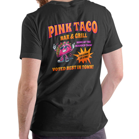 PINK TACO BAR AND GRILL Funny T Shirt, Unisex Cotton