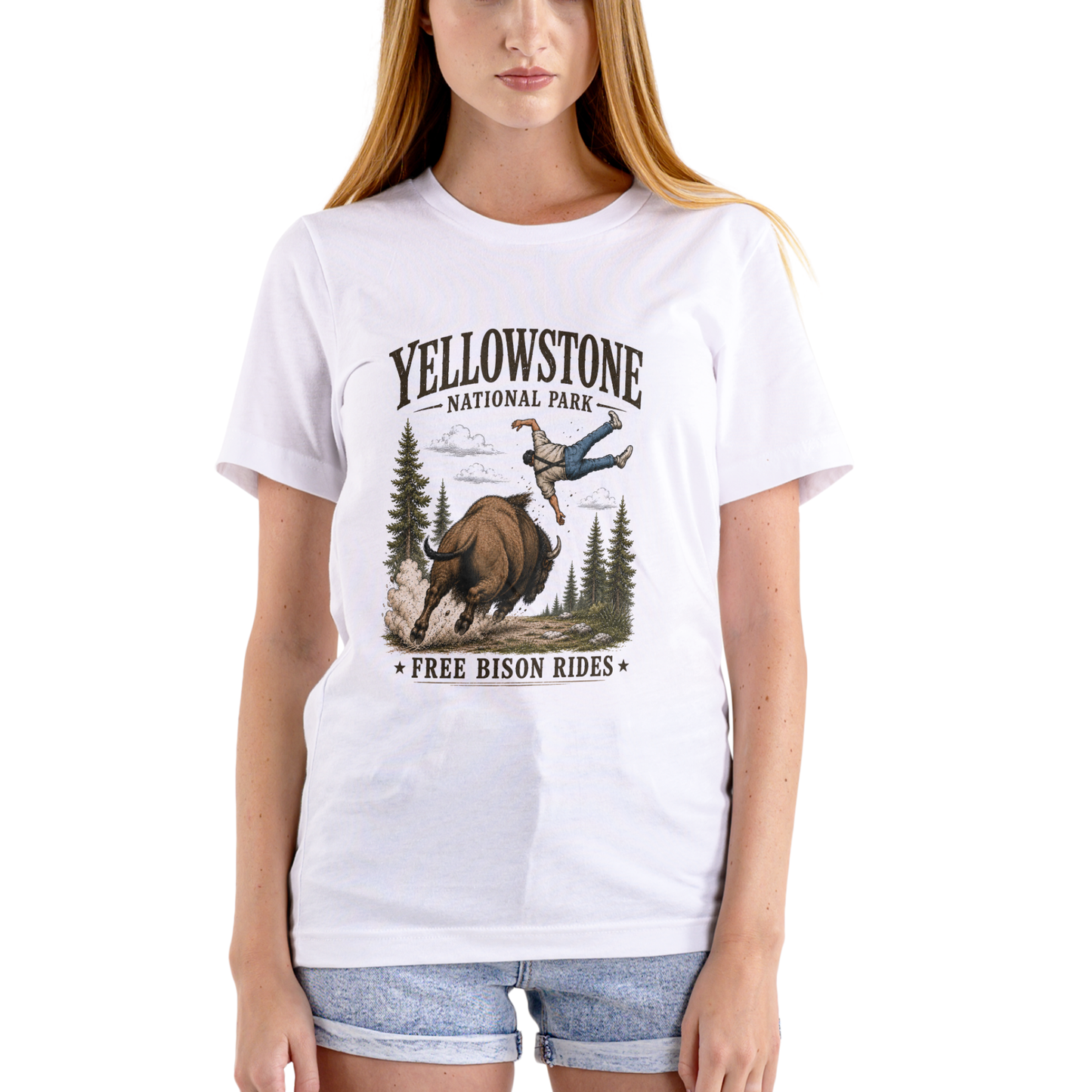 YELLOWSTONE NATIONAL PARK Funny Bison Tourist T-Shirt – Unisex Cotton Tee