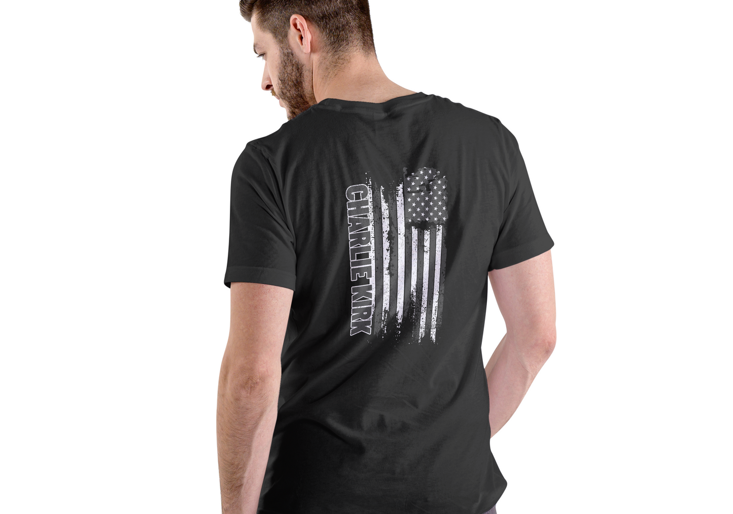 Charlie Kirk, Freedom American Flag, T-SHIRT, UNISEX, COTTON